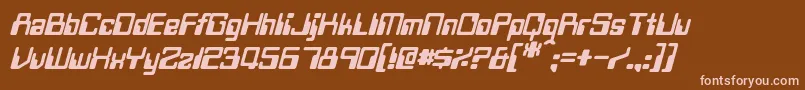 Czcionka TwobitItalic – różowe czcionki na brązowym tle
