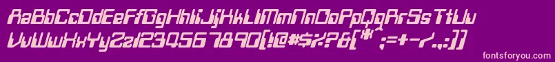 TwobitItalic Font – Pink Fonts on Purple Background