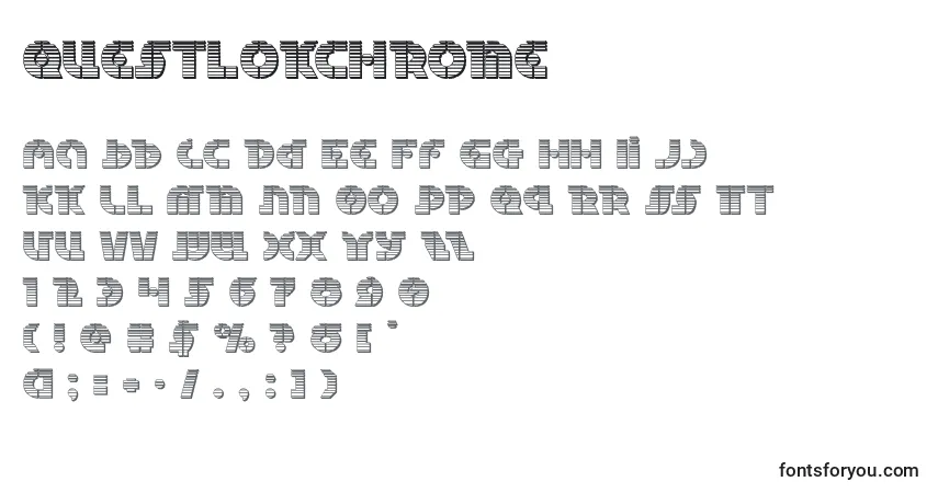 Schriftart Questlokchrome – Alphabet, Zahlen, spezielle Symbole