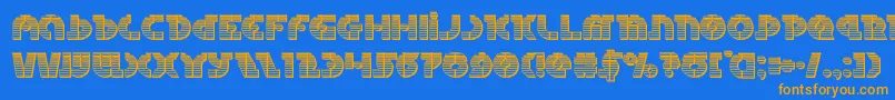 Questlokchrome Font – Orange Fonts on Blue Background