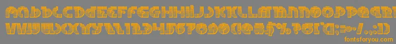 フォントQuestlokchrome – オレンジの文字は灰色の背景にあります。