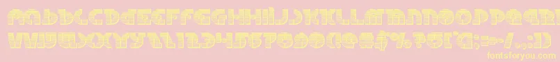 Questlokchrome-Schriftart – Gelbe Schriften auf rosa Hintergrund