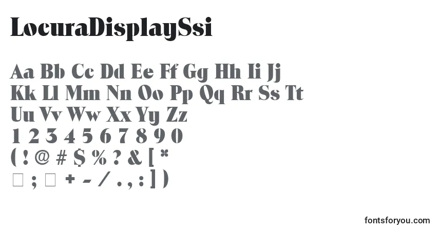 Шрифт LocuraDisplaySsi – алфавит, цифры, специальные символы