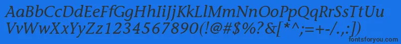 StoneinformalstdMediumital Font – Black Fonts on Blue Background