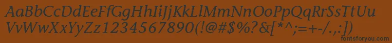 StoneinformalstdMediumital Font – Black Fonts on Brown Background