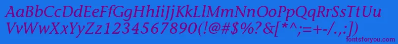 StoneinformalstdMediumital Font – Purple Fonts on Blue Background