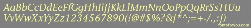 Шрифт StoneinformalstdMediumital – жёлтые шрифты на сером фоне