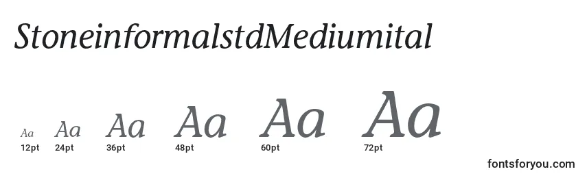 Размеры шрифта StoneinformalstdMediumital
