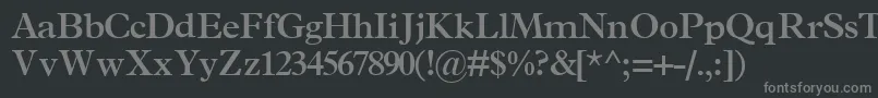 TerminussskBold-fontti – harmaat kirjasimet mustalla taustalla