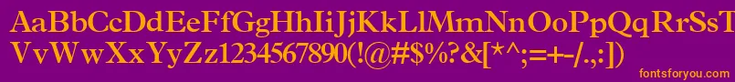 TerminussskBold-fontti – oranssit fontit violetilla taustalla