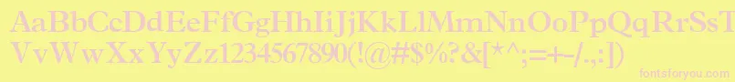 TerminussskBold-fontti – vaaleanpunaiset fontit keltaisella taustalla