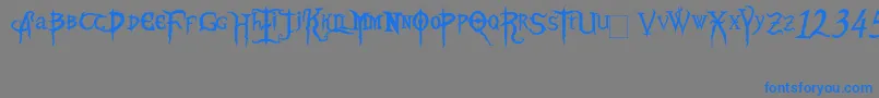 Blood Omen Font – Blue Fonts on Gray Background