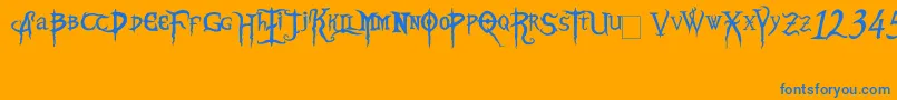 Blood Omen Font – Blue Fonts on Orange Background