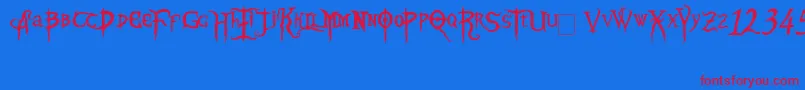 Blood Omen Font – Red Fonts on Blue Background