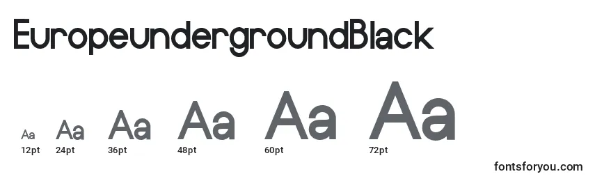 Размеры шрифта EuropeundergroundBlack