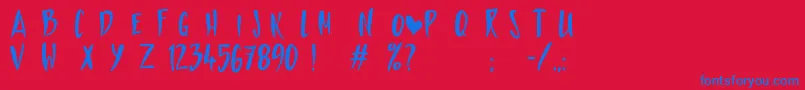 LoveTheOneYoureWith Font – Blue Fonts on Red Background