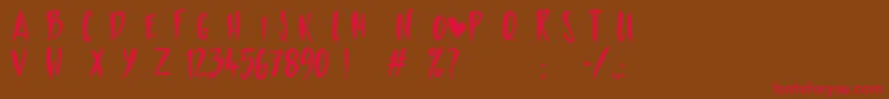 LoveTheOneYoureWith Font – Red Fonts on Brown Background