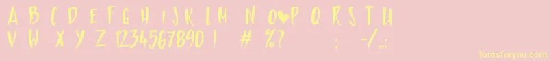 LoveTheOneYoureWith Font – Yellow Fonts on Pink Background