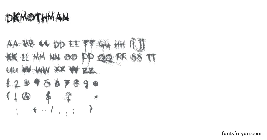 Schriftart DkMothman – Alphabet, Zahlen, spezielle Symbole