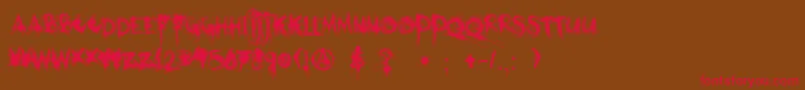 DkMothman Font – Red Fonts on Brown Background