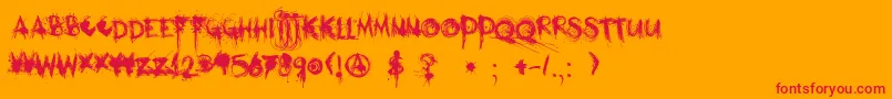 DkMothman Font – Red Fonts on Orange Background