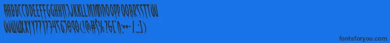 Czcionka Inhumanityleft – czarne czcionki na niebieskim tle