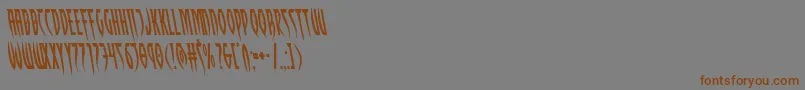 Więcej informacji o czcionce Inhumanityleft Czcionka Inhumanityleft – brązowe czcionki na szarym tle