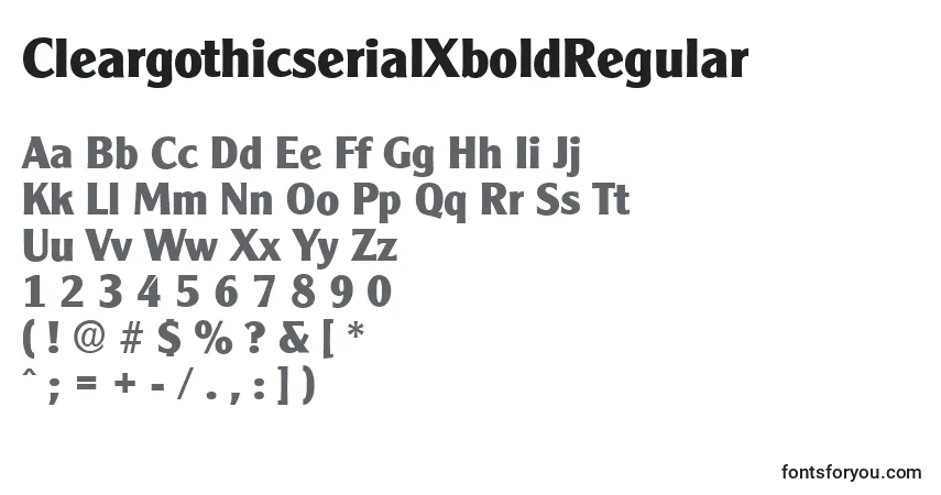 Czcionka CleargothicserialXboldRegular – alfabet, cyfry, specjalne znaki
