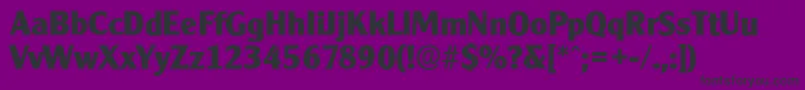 Fonte CleargothicserialXboldRegular – fontes pretas em um fundo violeta
