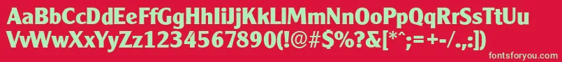 CleargothicserialXboldRegular Font – Green Fonts on Red Background
