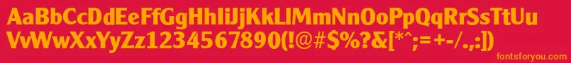 CleargothicserialXboldRegular Font – Orange Fonts on Red Background