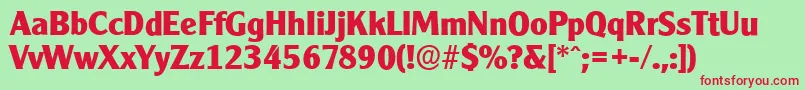 CleargothicserialXboldRegular Font – Red Fonts on Green Background