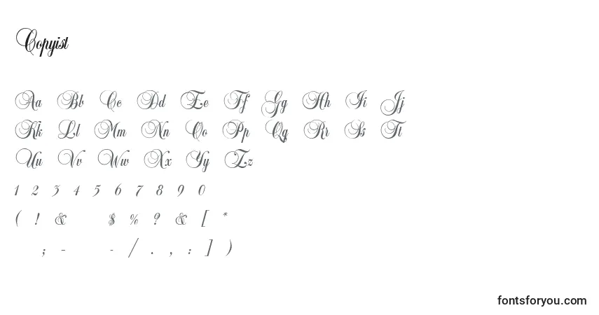 Schriftart Copyist – Alphabet, Zahlen, spezielle Symbole