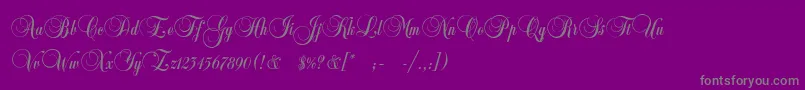 Copyist-Schriftart – Graue Schriften auf violettem Hintergrund