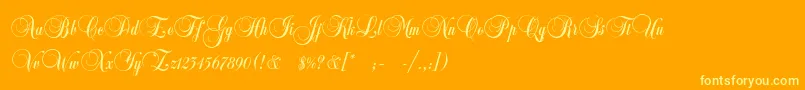 Copyist Font – Yellow Fonts on Orange Background