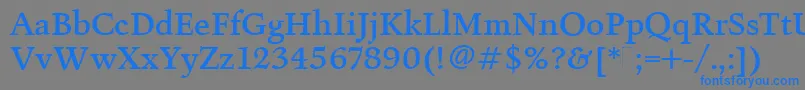 フォントFiguralMediumPlain – 灰色の背景に青い文字