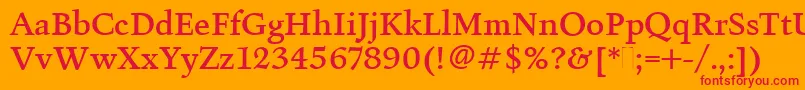 フォントFiguralMediumPlain – オレンジの背景に赤い文字