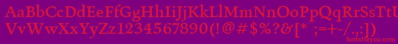 FiguralMediumPlain Font – Red Fonts on Purple Background