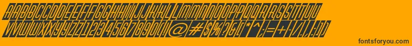 Шрифт AHuxleycmvoblItalic – чёрные шрифты на оранжевом фоне