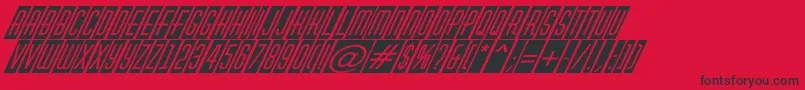 AHuxleycmvoblItalic-Schriftart – Schwarze Schriften auf rotem Hintergrund