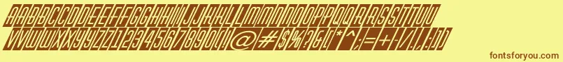 AHuxleycmvoblItalic Font – Brown Fonts on Yellow Background