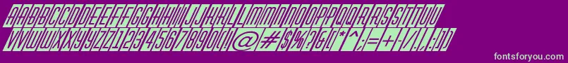AHuxleycmvoblItalic-Schriftart – Grüne Schriften auf violettem Hintergrund