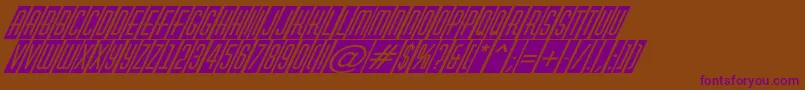 AHuxleycmvoblItalic Font – Purple Fonts on Brown Background