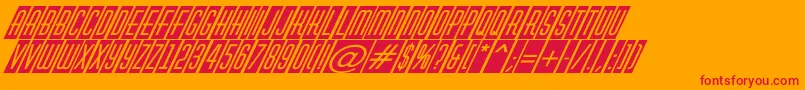 フォントAHuxleycmvoblItalic – オレンジの背景に赤い文字