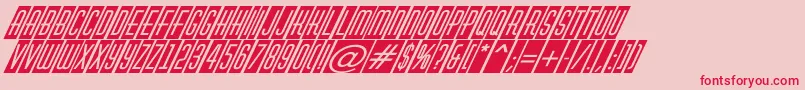 Fonte AHuxleycmvoblItalic – fontes vermelhas em um fundo rosa