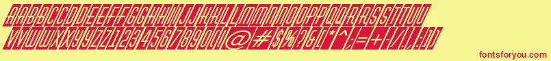 AHuxleycmvoblItalic Font – Red Fonts on Yellow Background