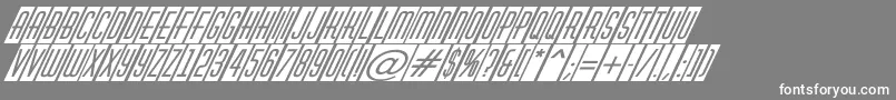 AHuxleycmvoblItalic-fontti – valkoiset fontit harmaalla taustalla