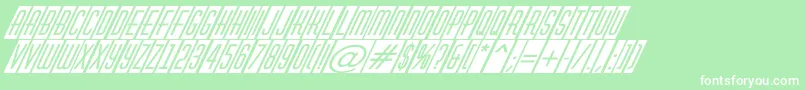 フォントAHuxleycmvoblItalic – 緑の背景に白い文字