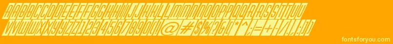 AHuxleycmvoblItalic Font – Yellow Fonts on Orange Background