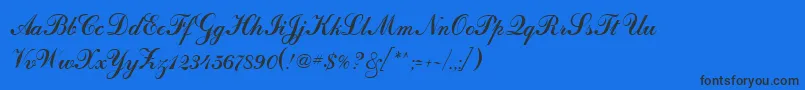 CalligraphRegular Font – Black Fonts on Blue Background